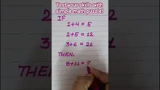 Test your skills with simple math puzzle # maths logical number puzzle # maths reasoning