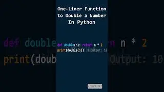 One Liner Function to Double a Number in python #coding #code#programming
