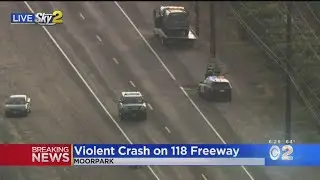 Three car accident on 118 Freeway in Moorepark