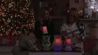 Lightscapes Crackle Glass Hurricane with Flameless Candle on QVC