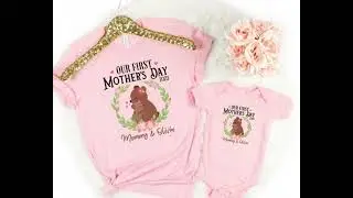 🍼 ❤️ First Mother's Day Bear Matching Shirt, Personalized Our First Mothers Day Shirt, New Mom Gift