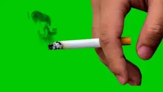 Hand Holding A Cigarette Green Screen Background Footage HD