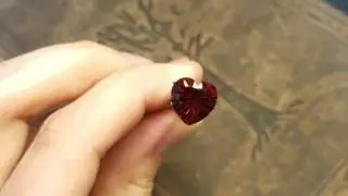 Large Deep Red Rhodolite Garnet Heart Gemstone from KCG