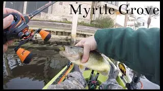 kayak fishing mrytle grove catching bass