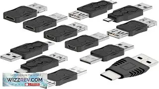 ZJKJHJY USB 2.0 Adapter Set USB Type C Micro Mini Male to Female Converter Connector