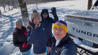 Sledging at cold Spring Park