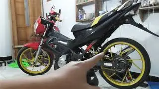 Cara melepas swing arm dan memasang tahanan rantai Satria Fu peredam bunyi kletek kletek