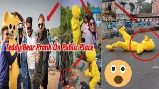 Teddy Bear Prank On Public Place 😱🤣|| Monkey Attack 🐒 Teddy 😂🤣|| sd teddy funn 🐻 #viral