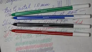 ICO Signetta Ballpoint Pen Review: Retro looking stick pens in blue, black, red and green ink!