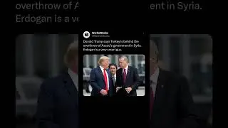 Donald Trump says Turkey is behind the overthrow of Assad's government in Syria. Erdogan is a very