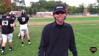 FOOTBALL FANS - Watch Larry catch a pass, cheer with cheerleaders, and share the secret to marriage.