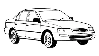 How to draw Toyota Corolla - Toyota Corolla Car Drawing - Araba &Ccedil;izimi Kolay