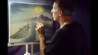 Oil Painting Alaska  Summer Moonlight Snowcap Mountains Volume 6 Lesson # 124