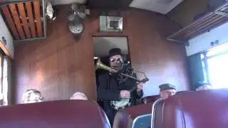 music comedian bloke entertains the passengers at campbelltown