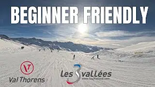 Skiing blue piste 'Mont de la Chambre' in Val Thorens, Les 3 Vallées, GoPro 4k, 2026