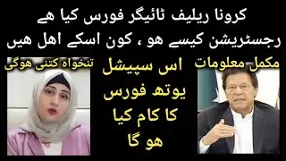 PM Youth Tiger Force  Pakistan / how to join corona relief tiger Force /online registration