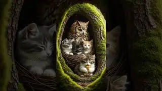 The Kitten Family That Lives Peacefully With Gentle Giant Dogs #kittens #dogs #pets