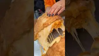 SUPER CHEESY BUFFALO CHICKEN CALZONE at  Nuovo York Pizza in NYC&rsquo;s East Village!🧀🍕🔥 #DEVOURPOWER