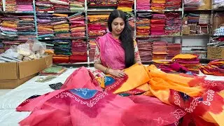 “Wrapped in the colors of heritage — rai bandhej magic on this hand-dyed odhani. ✨”Vimla collection