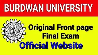 Burdwan University Front page Final Exam