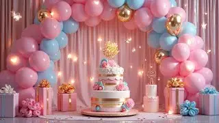 Happy birthday video song| happy belated birthday| happy birthday | pastel pink and blue cake