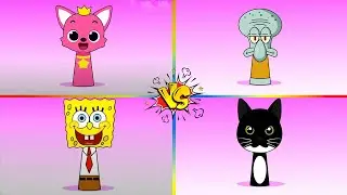 My SPRUNKI OC: PINKFONG 🆚 SQUIDWARD 🆚 SPONGEBOB 🆚 MAXWELL CAT in Tiles Hop EDM Rush