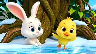 Bunny And Duckling Discover The Magic Of Ice Skating On A Frozen Forest Pond