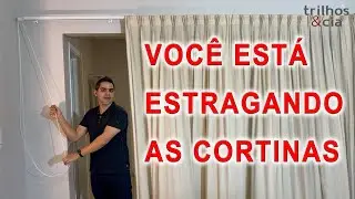 Como abrir as cortinas de forma correta. Trilho com Acionamento por Corda. Trilho Maxi Plus.