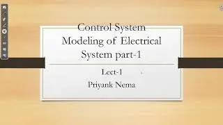 control system lect 1 modelling of electrical system part-1