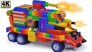 DIY - How To Make Amazing Wheeled Tank from Magnetic Balls (ASMR) | Magnets Military Tank