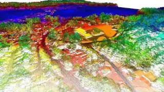 Aerial data animated fly through - data from Open Topography