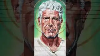Anthony Bourdain ~ Large Wall Mural On Building - Alexandria | Sydney Australia .