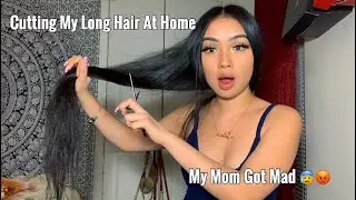 Cutting my hair for the first time..(my mom was mad)