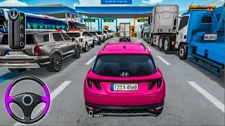 New Hybrid Car Hyundai Tucson Parking in Highway Rest Area & City Road driving#3&ndash;3d Driving class