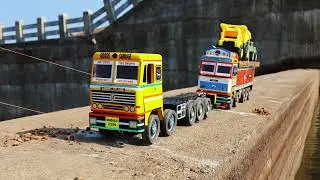 TATA Dumper Truck Accident Pulling Out Plane Swaraj Tractor JCB 3DX | Cartoon Video | Jcb Cartoon
