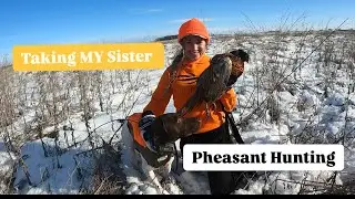 My Sisters First Pheasant Hunt! |Late Season Roosters|