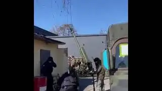 Ukrainian Force fires under the cover of a residential area near kiev, Ukraine