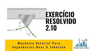 Exercício 2.10 - Mecânica Vetorial para Engenheiros Beer and Johnston / Decomposição de vetores