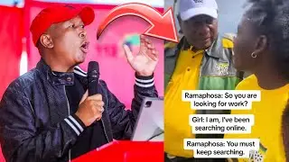 Julius Malema Lashes out at Ramaphosa on viral video of girl asking for job : 