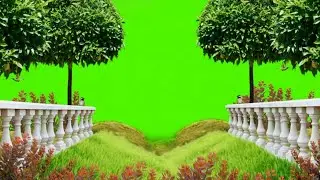 Green Screen Beautiful Garden Tree / Beautiful Nature Green Screen Video / Birds Flying Green Screen