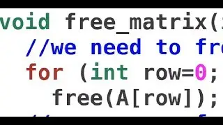 Short lecture 12: C program -  2d malloc and 2d free. two dimensional free