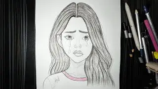 How to draw a sad girl - step by step || Pencil sketch Tutorial || Ayub arts 