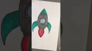 How to draw a rocket ship! Full video on our channel. #spaceship #howtodraw #childrensart