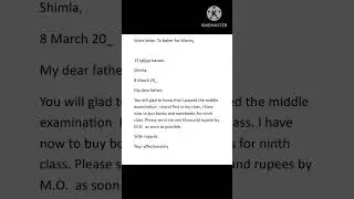 Letter to father for Money #readings #class #learning #handwriting #motivation #education #study