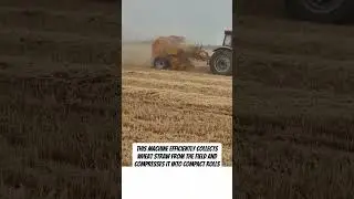 Wheat Straw Collection and Roll Making Machine in Action #modernfarmer #farmequipment #brazil #uae