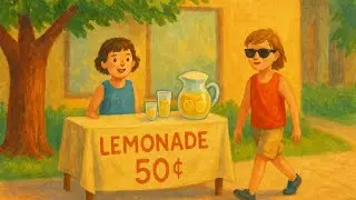 Sketch of kids lemonaide stand | Shaking Hands Arts with Fralins and Friends