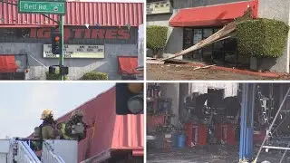 Tire shop in Phoenix has extensive damage after fire