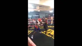 FLOYD MAYWEATHER SPARRING 168-POUND FIGHTER FOR 15 ROUNDS WHILE PREPARING FOR MARCOS MAIDANA