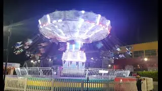 Butlins Minehead Late night funfair Chairoplanes ride POV