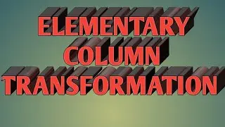 Elementary column transformation method